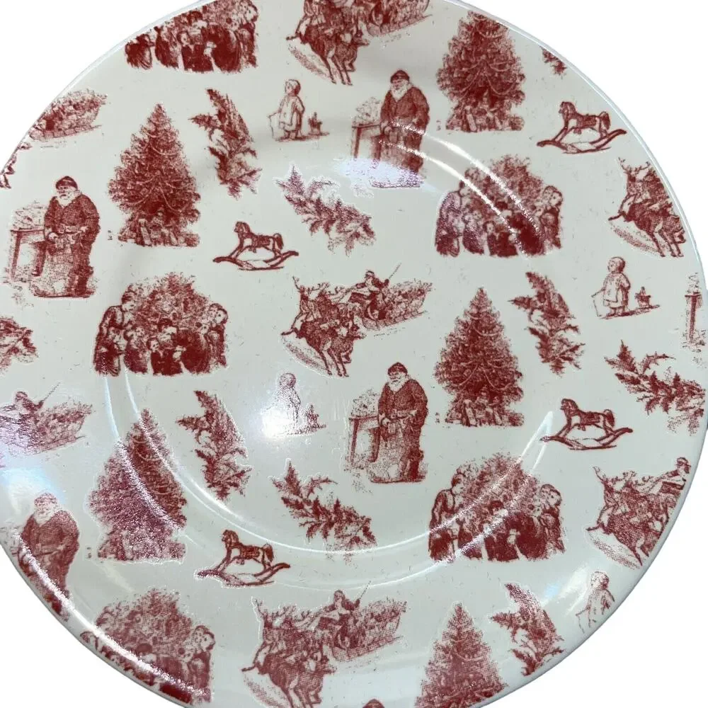 Square Nest Collectible Small Porcelain Christmas Ornament Santa Christmas Tree